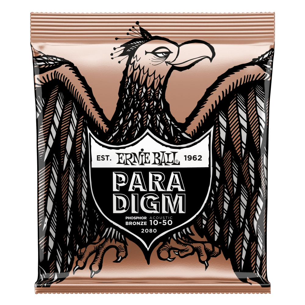 Ernie Ball Extra Light Paradigm Phosphor Bronze Acoustic Guitar Strings 10-50 Gauge