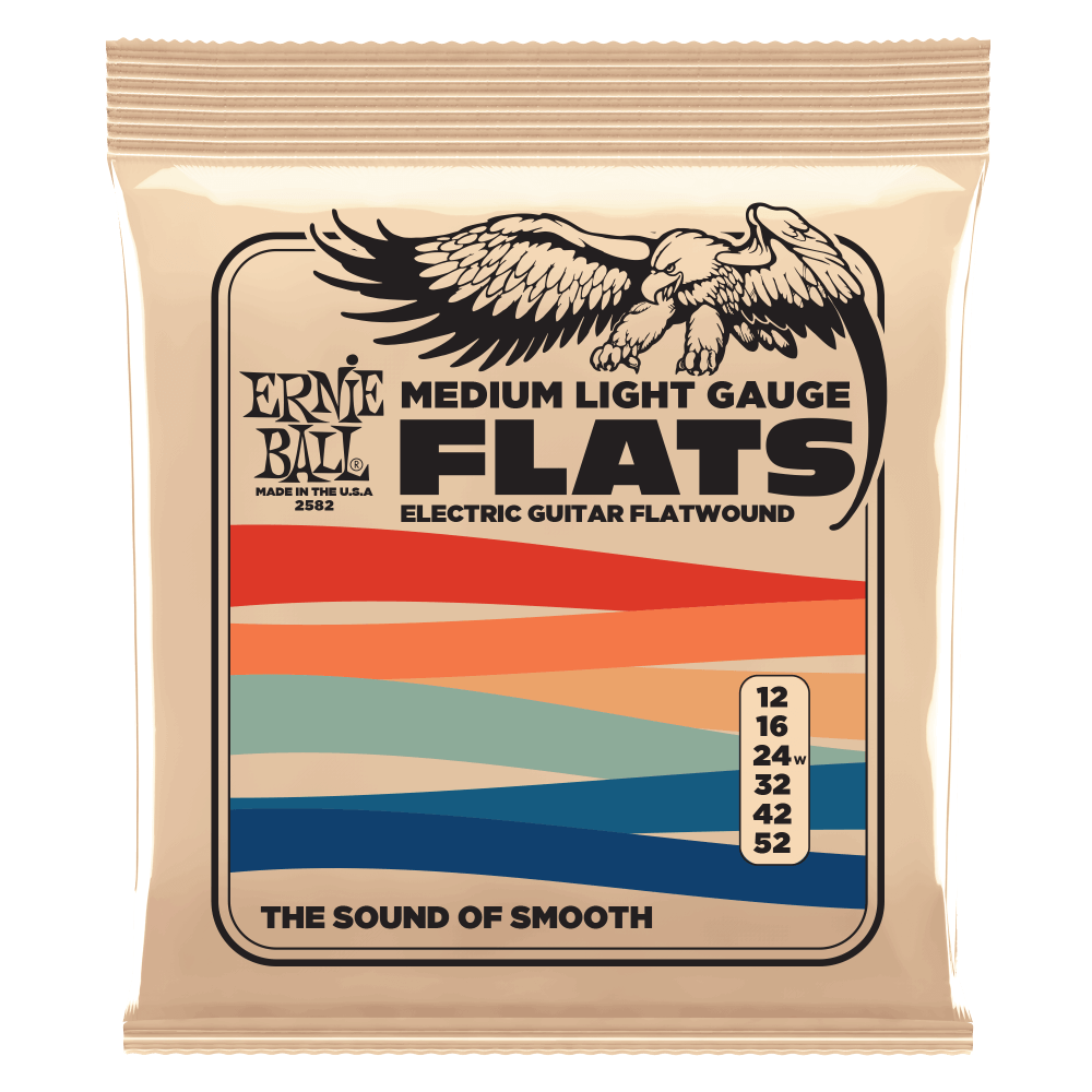 Ernie Ball Medium-Light Stainless Steel Flatwound Electric Guitar Strings 12-52 Gauge