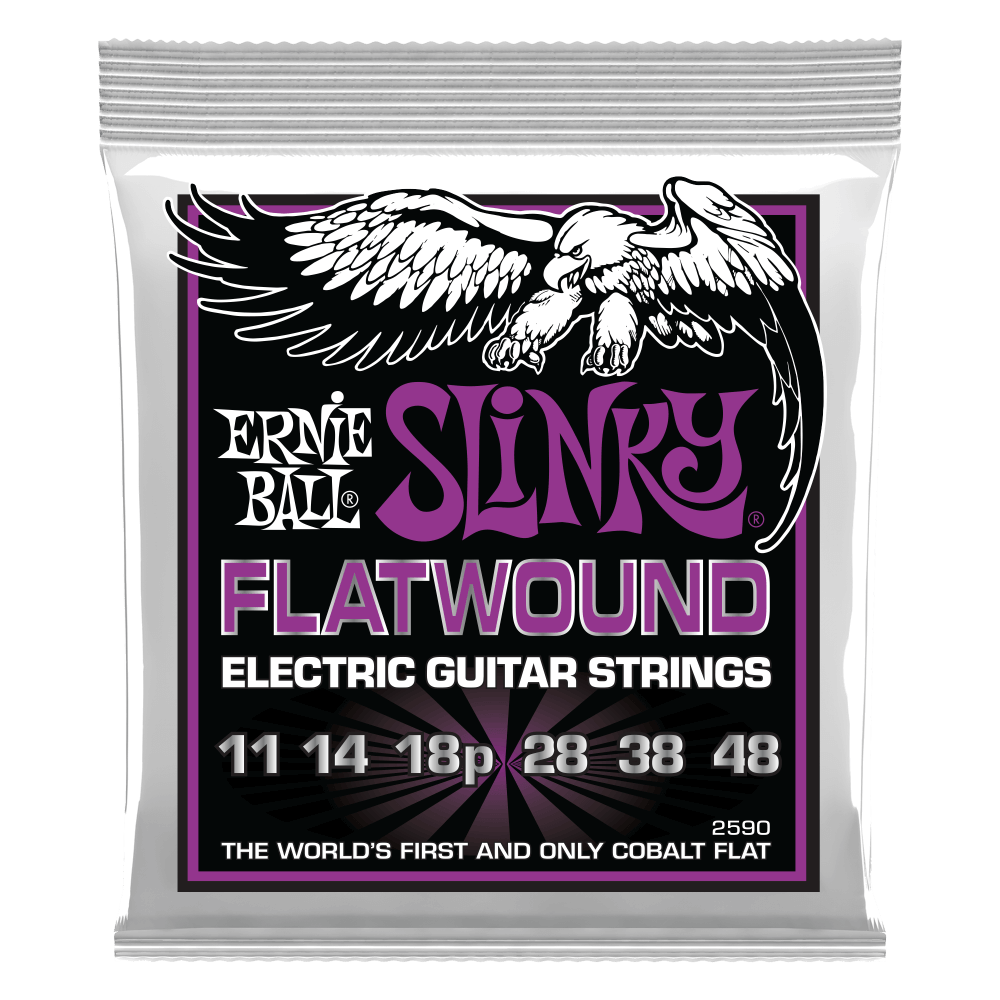 Ernie Ball Power Slinky Cobalt Flatwound Electric Guitar Strings 11-48 Gauge