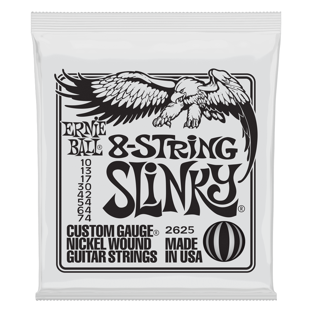Ernie Ball Slinky Nickel Wound 8-String Electric Guitar Strings 10-74 Gauge