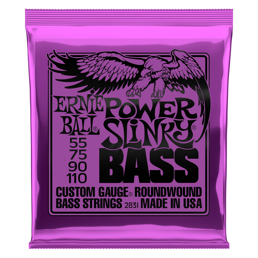 Ernie Ball Power Slinky Nickel Wound 4-String Electric Bass Strings 55-110 Gauge