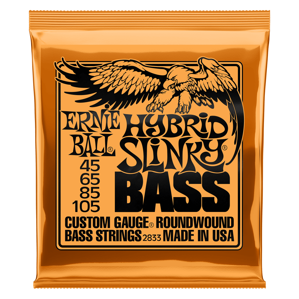 Ernie Ball Hybrid Slinky Nickel Wound 4-String Electric Bass Strings 45-105 Gauge