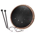 BK Percussion 13 Inch Steel Tongue Drum 15 Note - Black