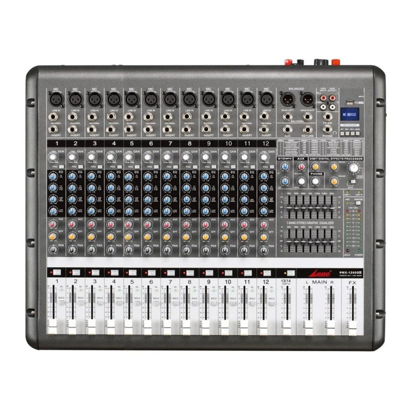 LANE PRO PMX-1260D 12-CHANNEL POWERED MIXER