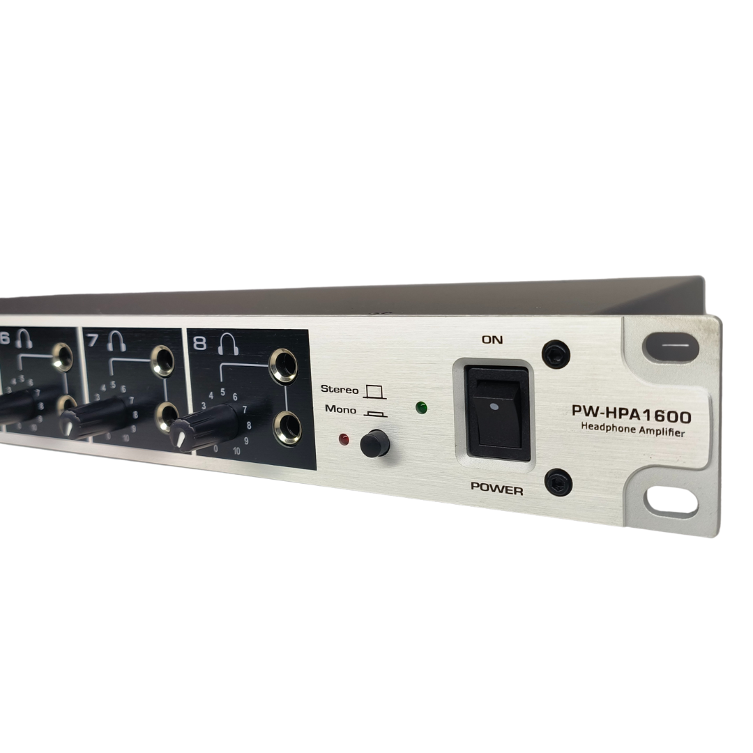 PowerWorks PW-HPA-1600 8-Channel Rack Mounted Headphone Amplifier