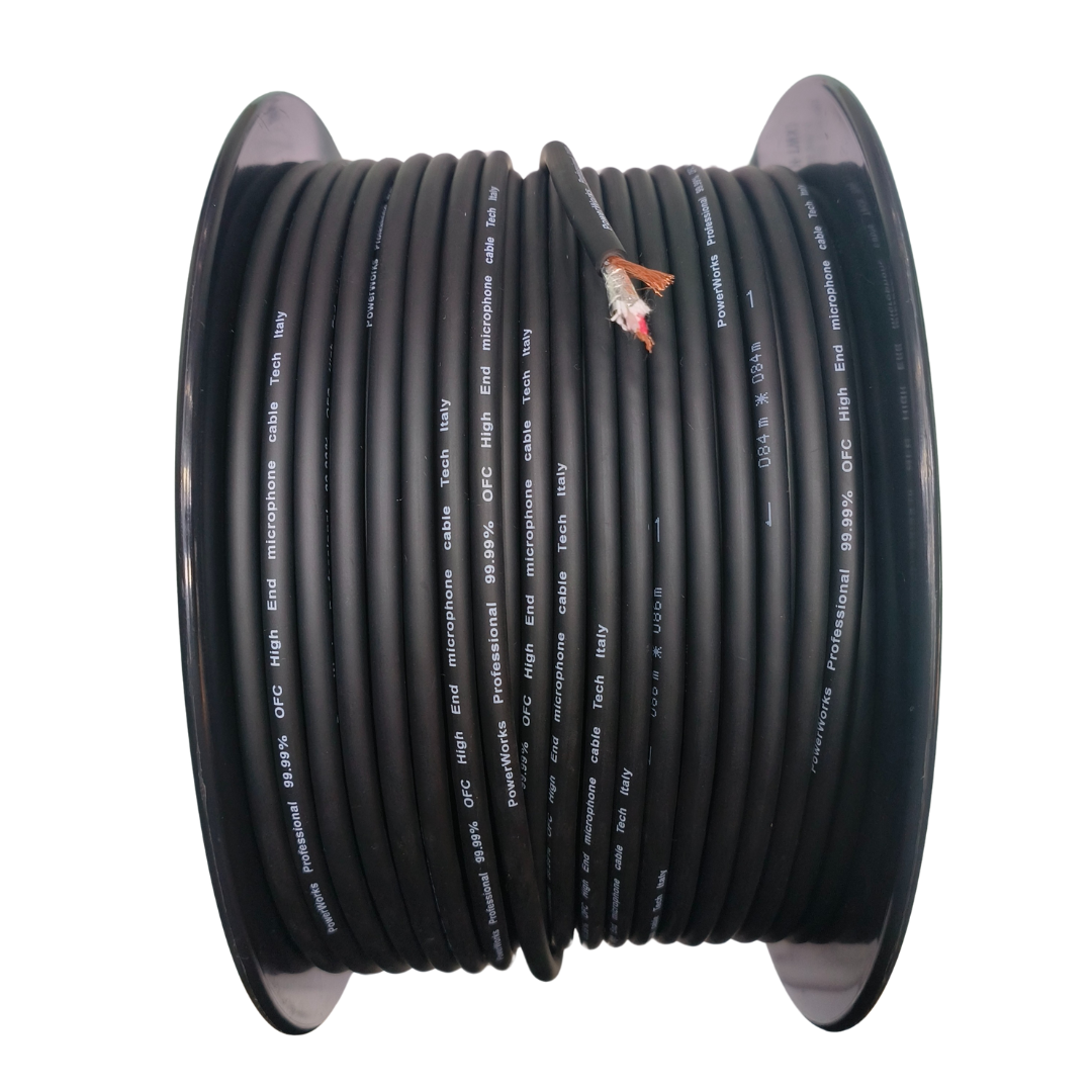 PowerWorks PW-MCR100BK 100m Roll Microphone Cable