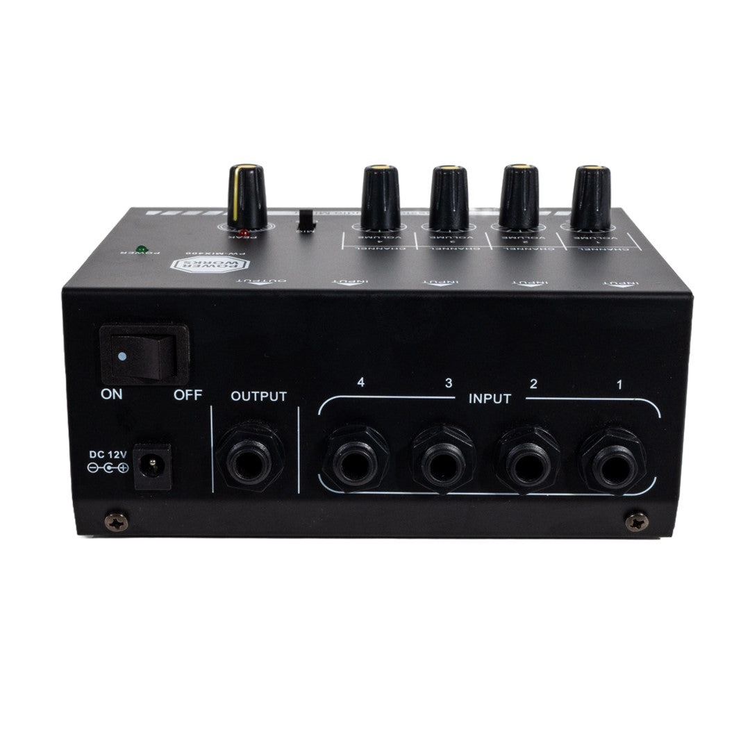 PowerWorks PW-MIX-400 4-Channel Mini Audio Mixer
