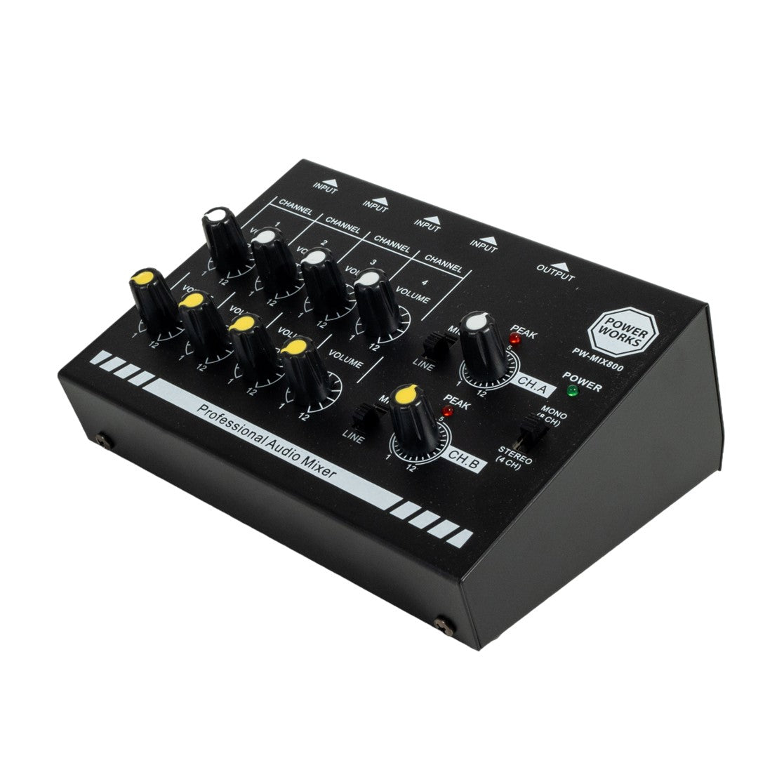 PowerWorks PW-MIX-800 8-Channel Mini Audio Mixer