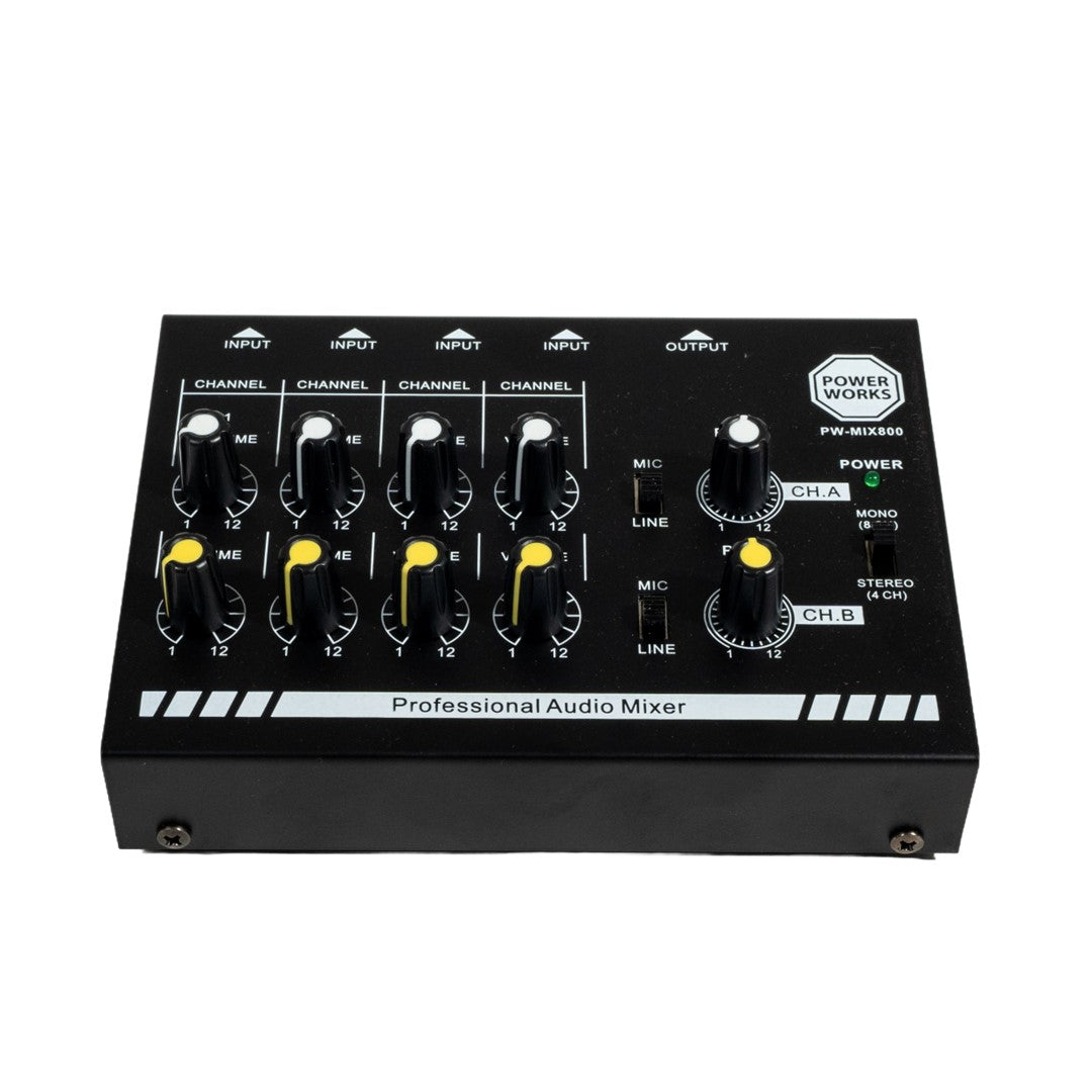 PowerWorks PW-MIX-800 8-Channel Mini Audio Mixer