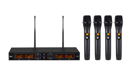 LANE PRO LR604 ANALOGUE 4 UHF HANDHELD WIRELESS MICROPHONE SET