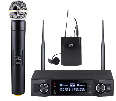 LANE PRO LR625B WIRELESS LAPEL AND HANDHELD MICROPHONE SET