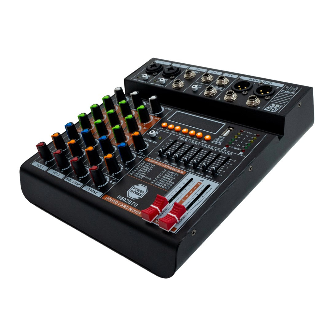 PowerWorks R602BT USB 4-Channel Analogue Mixer