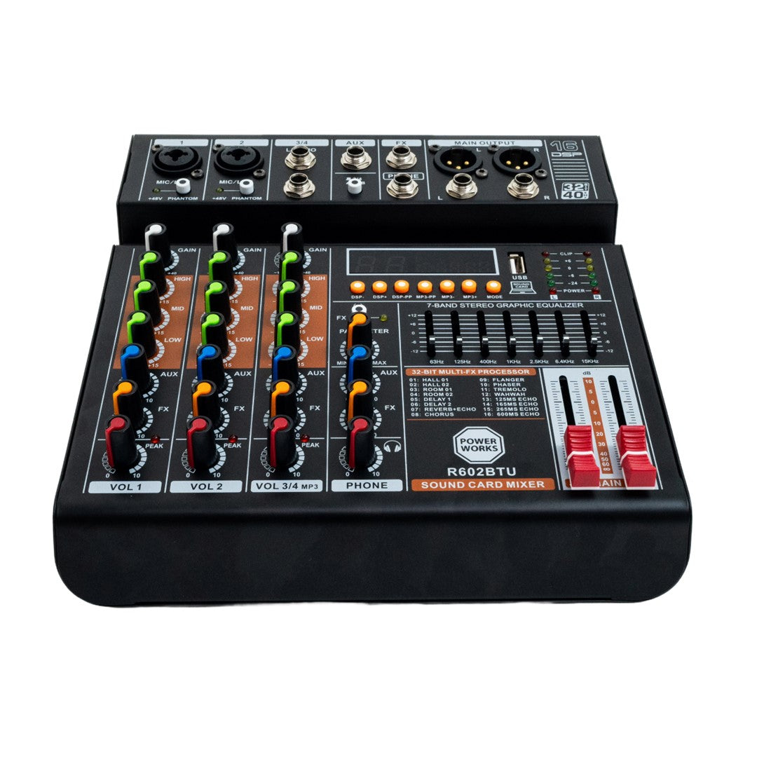 PowerWorks R602BT USB 4-Channel Analogue Mixer