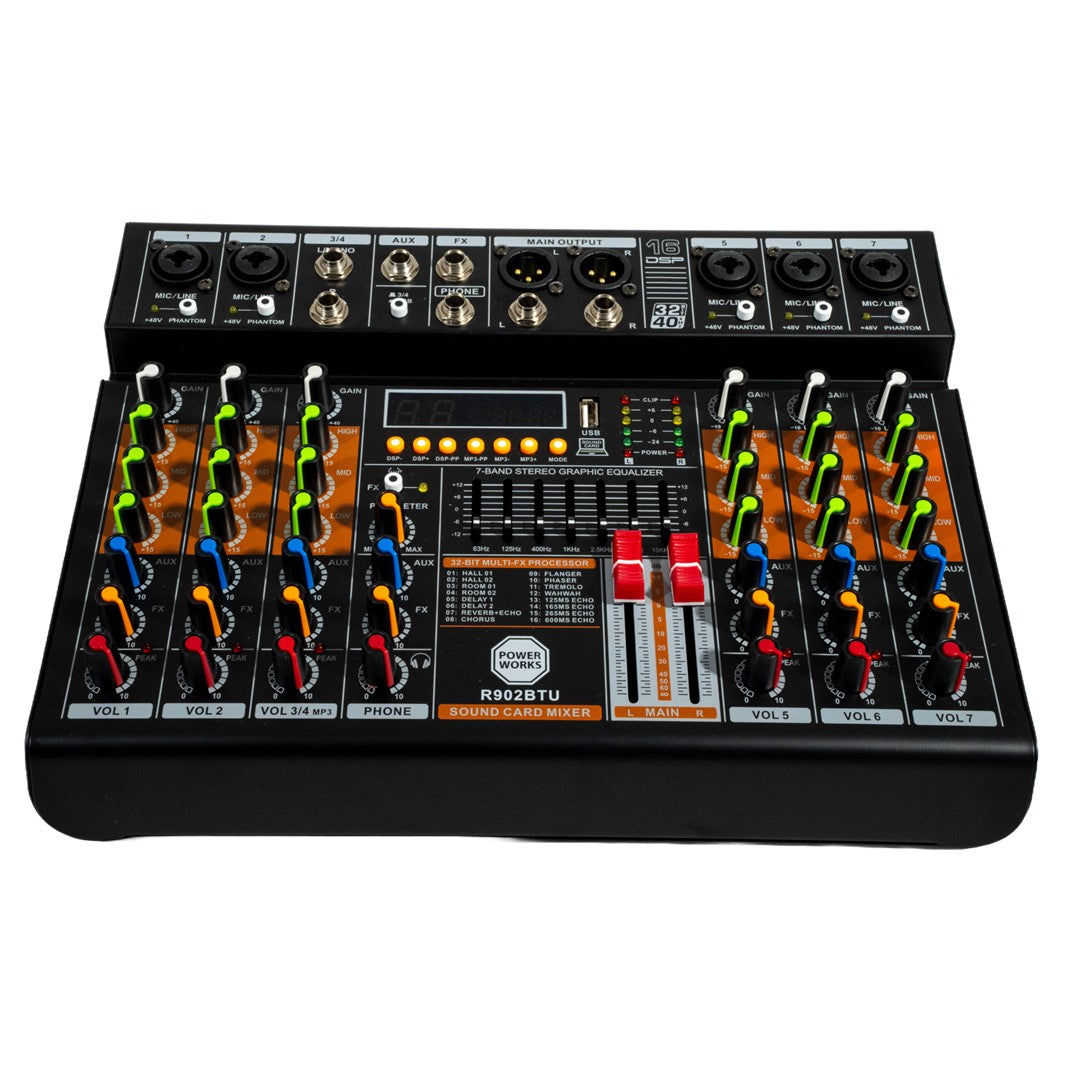PowerWorks R902BT-USB 8-Channel Analogue Mixer