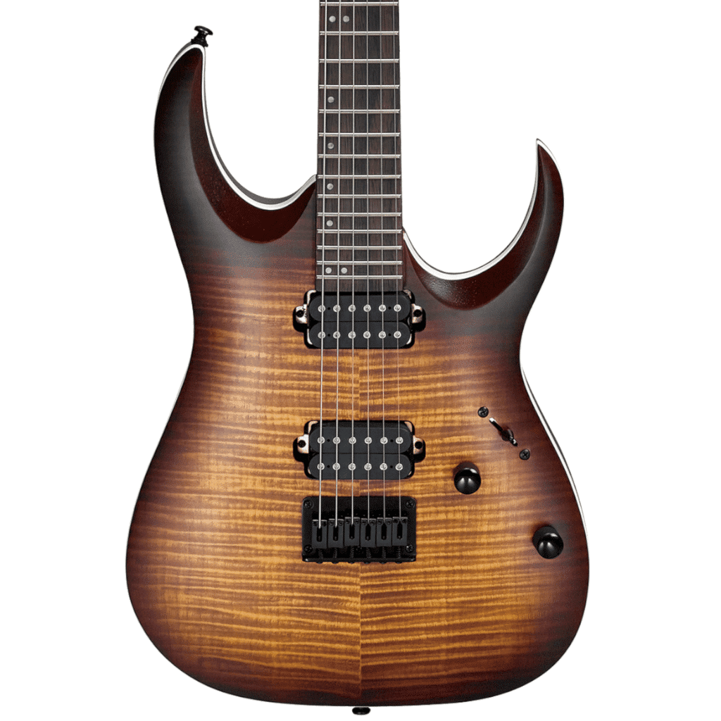 Ibanez RGA42FM Electric Guitar – Blue Lagoon Burst Flat / Dragon Eye Burst Flat / Transparent Gray Flat