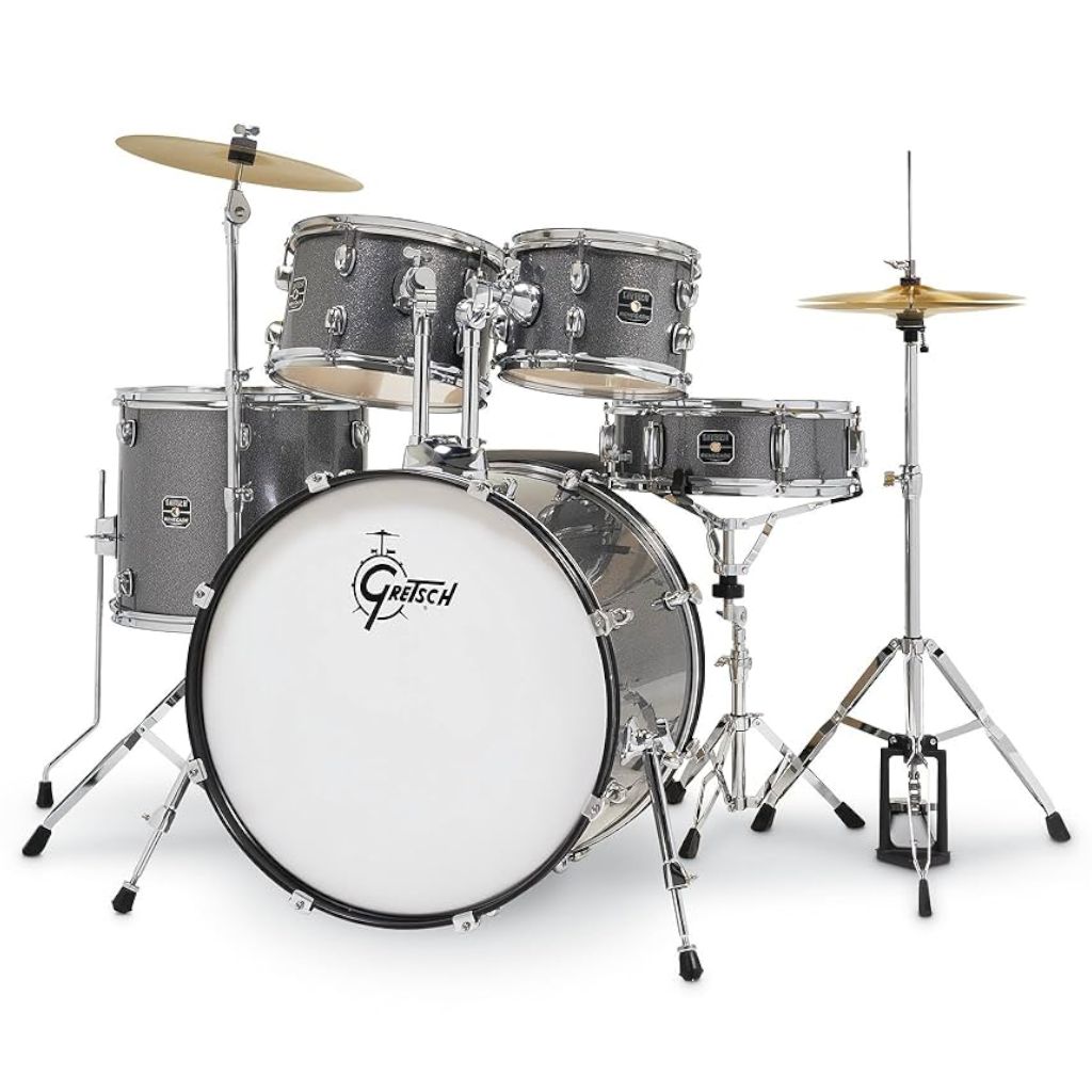 Gretsch RG-E625 Renegade – 5 Piece Shell Pack with Hardware and Cymbals – Grey Sparkle