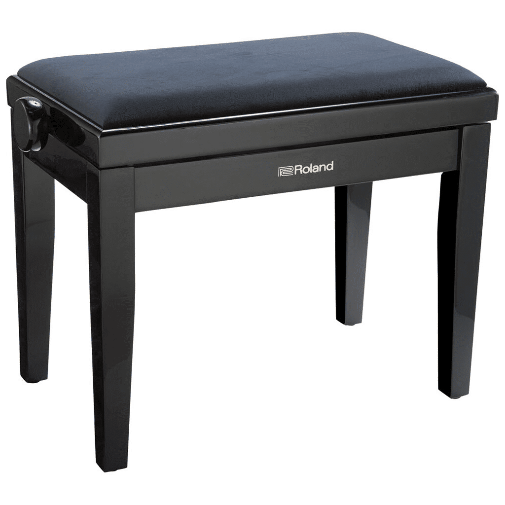 Roland RPB-220 Adjustable-Height Piano Bench with Velour Seat - Polished Ebony