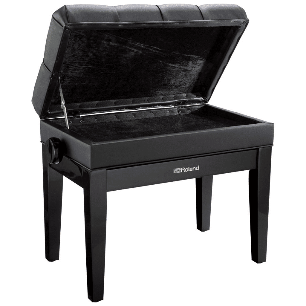 Roland RPB-500 Adjustable-Height Piano Bench with Storage Compartment – Polished Ebony