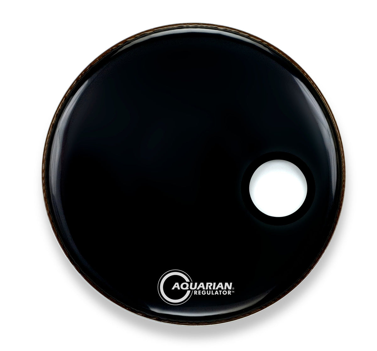 Aquarian Regulator RSM Offset Hole Bass Drumhead - Gloss Black