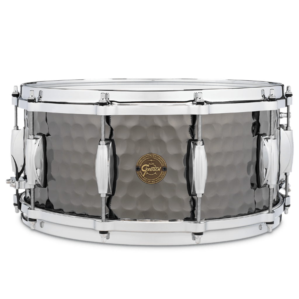 Gretsch Full Range S1-6514-BSH Hammered Black Steel Snare Drum – 14″ x 6.5″