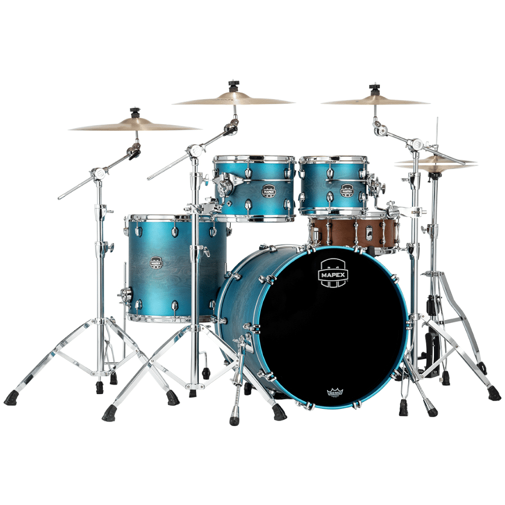 Mapex Saturn Evolution Rock-Maple 4-Piece Pack - Exotic Azure Burst Lacquer