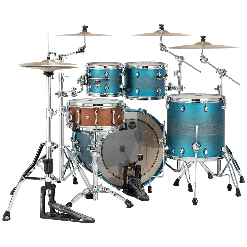 Mapex Saturn Evolution Rock-Maple 4-Piece Pack - Exotic Azure Burst Lacquer