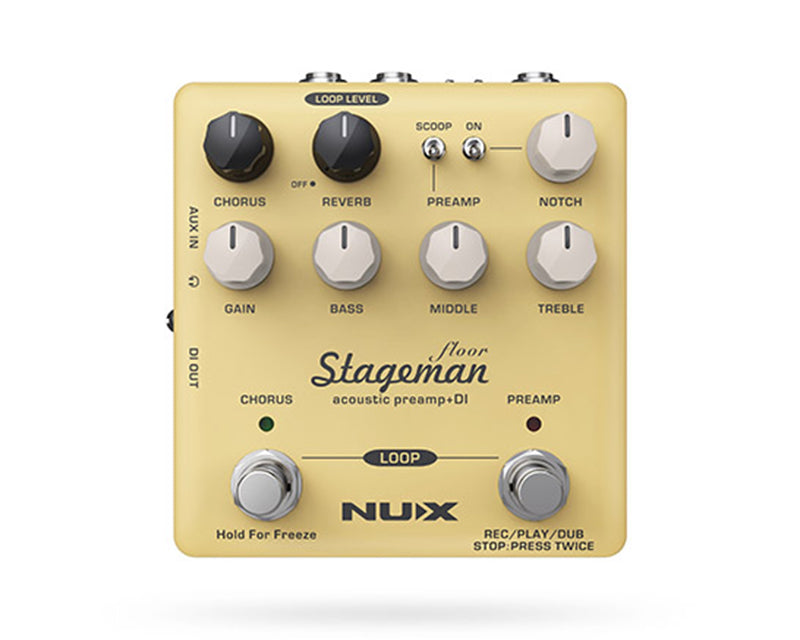 NUX Stageman Floor Acoustic Preamp and DI Effects Pedal