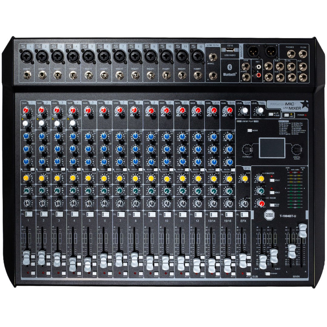 PowerWorks T-1804BT-U Analogue Mixer