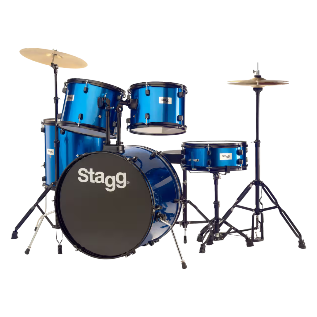 Stagg TIM122B 5-Piece 6-Ply Basswood 22" Standard Drum Set - Blue