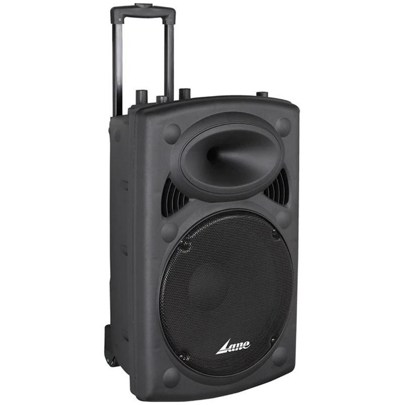 LANE PRO TMA-1015B ACTIVE PORTABLE 15" SPEAKER WITH 2 VHF MICROPHONES