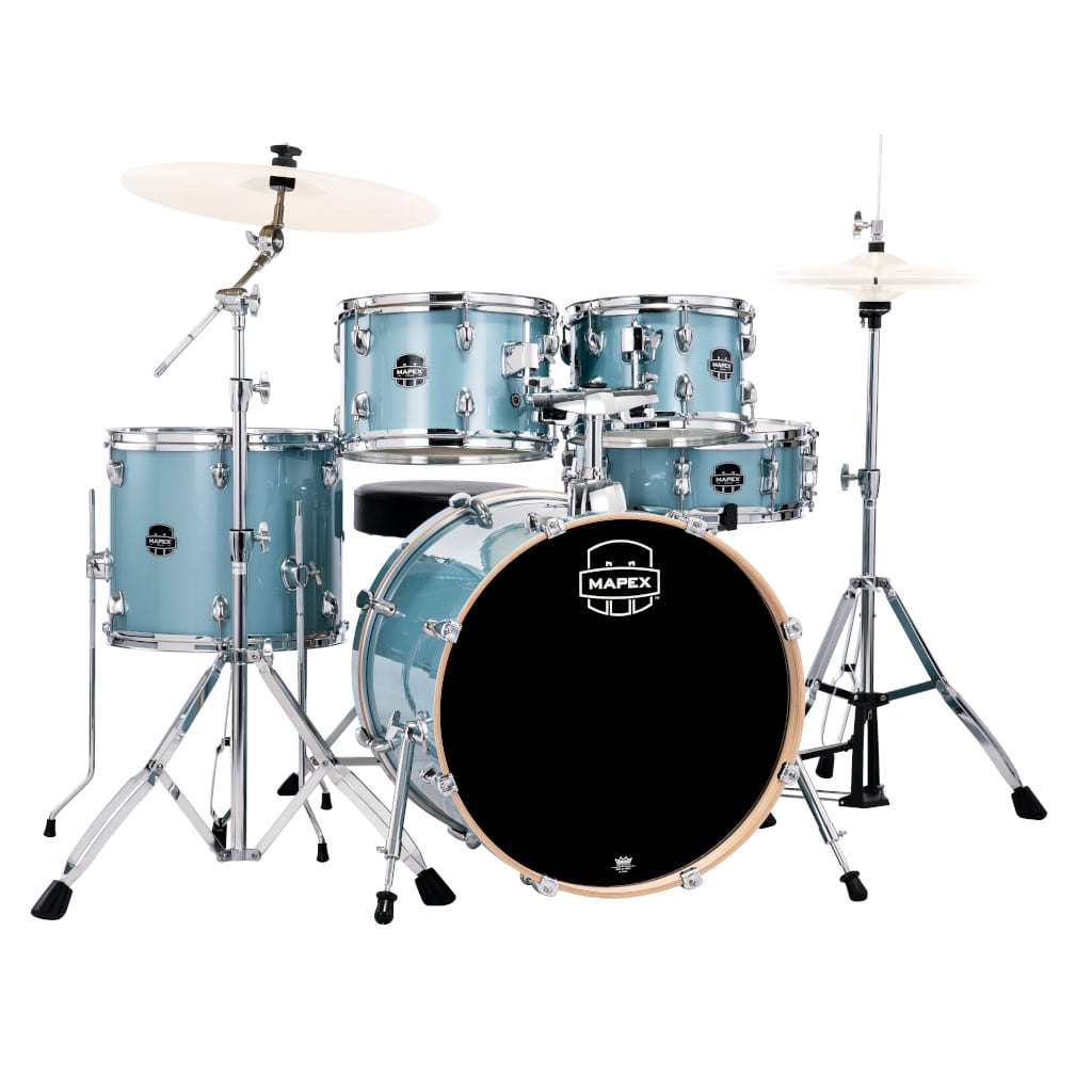 Mapex Venus VE5044FTVJ 5-Piece Fusion Drum Kit - Aqua Blue Sparkle