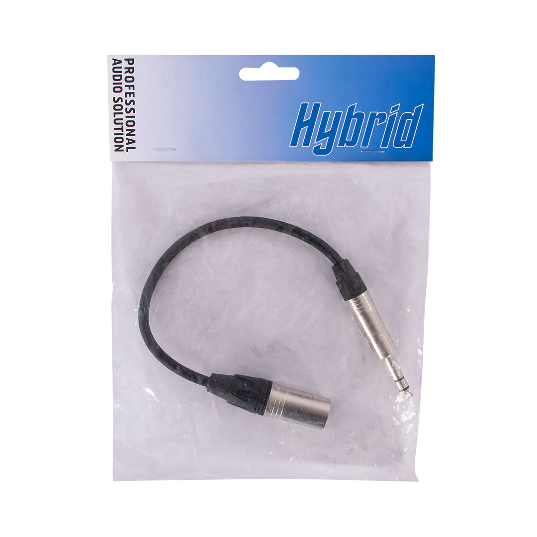 Hybrid XLR Male to 1/4″ Stereo Jack Balanced Audio Cable (0.3m) – SIG-BAL-X(M)-J(S)-0.3M
