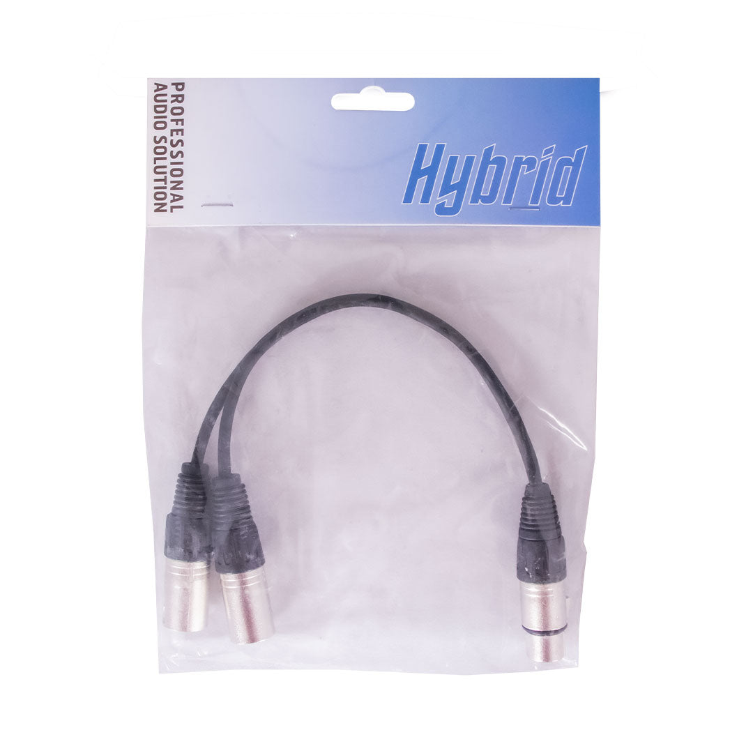 Hybrid XLR Female to Dual XLR Male Balanced Audio Cable (0.3m) – SIG-BAL-2X(M)-X(F)-0.3M