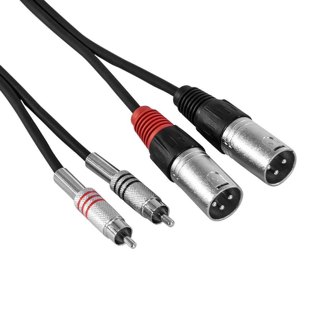 Hybrid Dual XLR Male to Dual RCA Unbalanced Audio Cable (1.8m) – SIG-UB-2X(M)-2RCA-1.8M