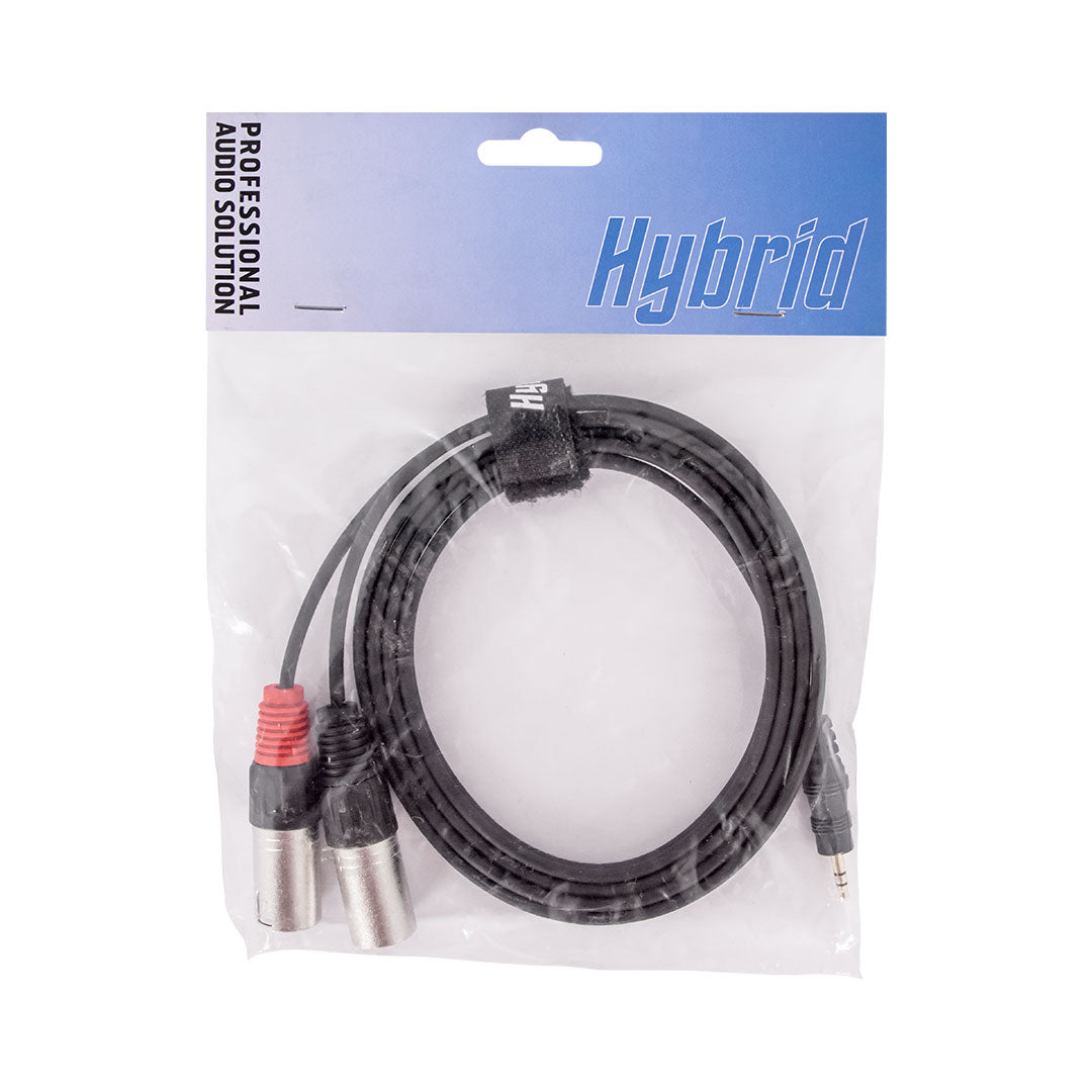Hybrid Dual XLR Male to 3.5mm Stereo Jack Audio Cable (1.8m) – SIG-UB-MINIJ-2X(M)-1.8M