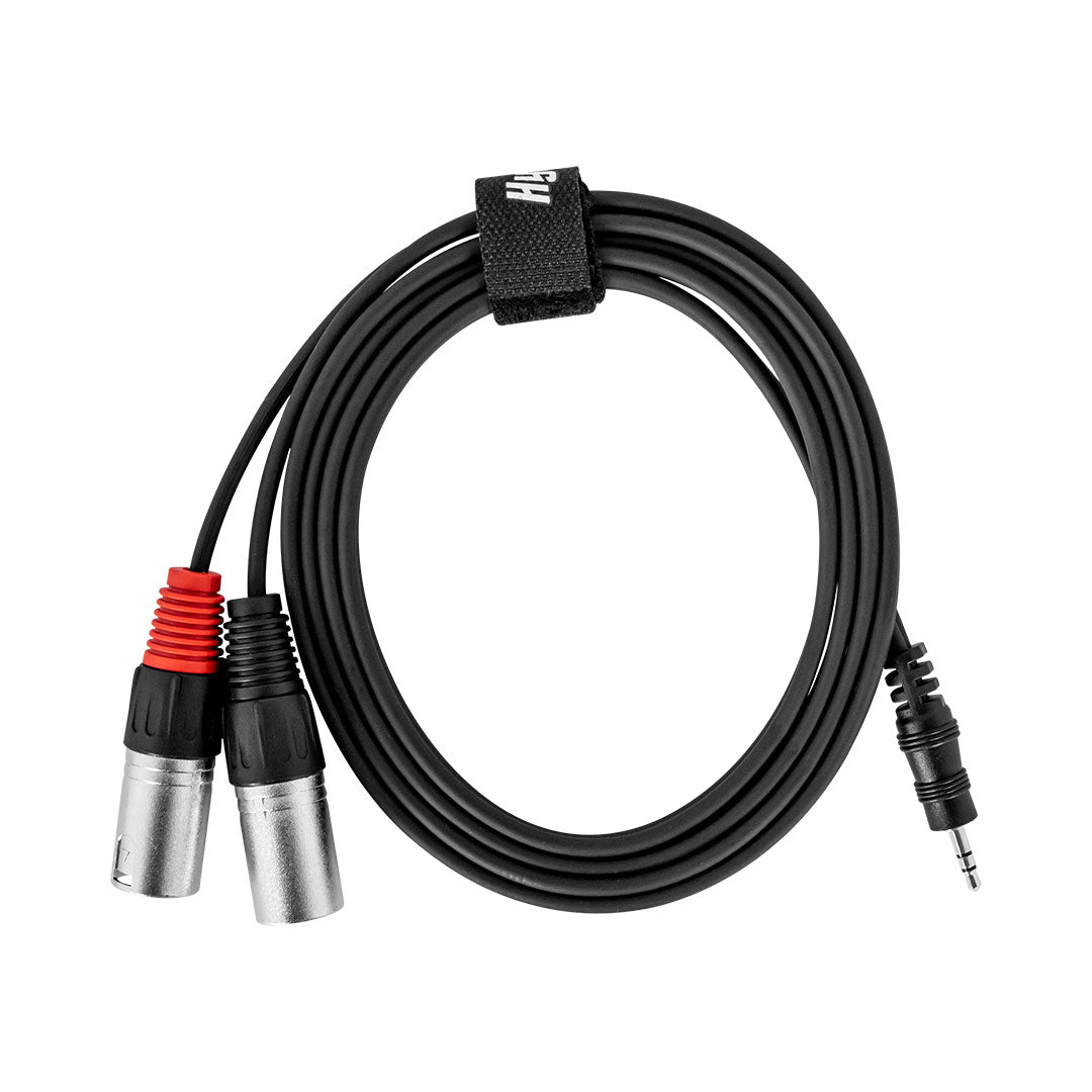 Hybrid Dual XLR Male to 3.5mm Stereo Jack Audio Cable (1.8m) – SIG-UB-MINIJ-2X(M)-1.8M