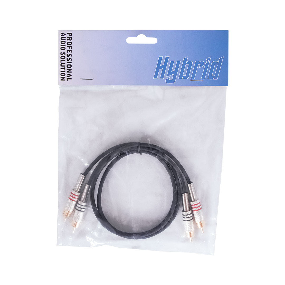 Hybrid Dual RCA to Dual RCA Unbalanced Audio Cable (0.8m) – SIG-UB-2RCA-2RCA-0.8M