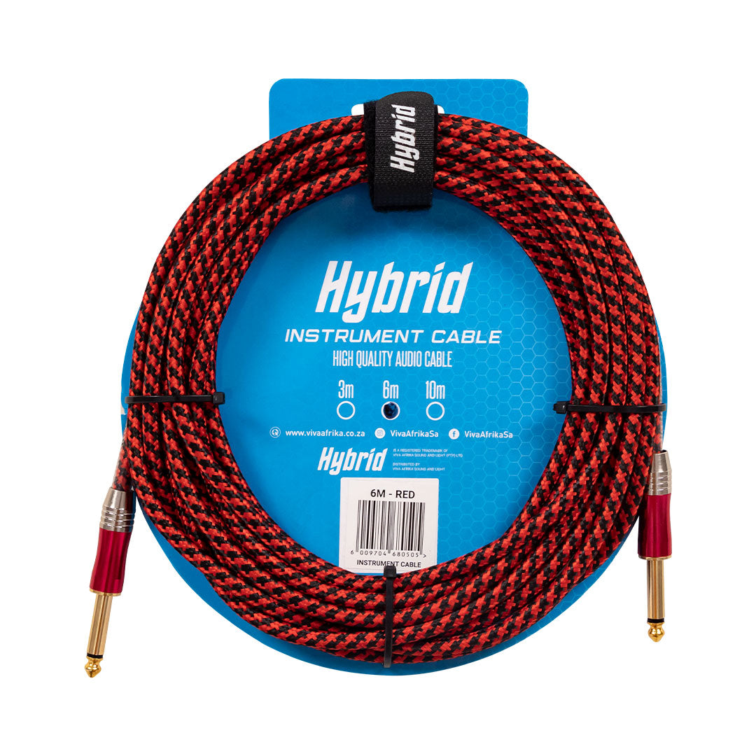 Hybrid Jack-Jack 6m Woven Instrument Cable – Assorted Colours