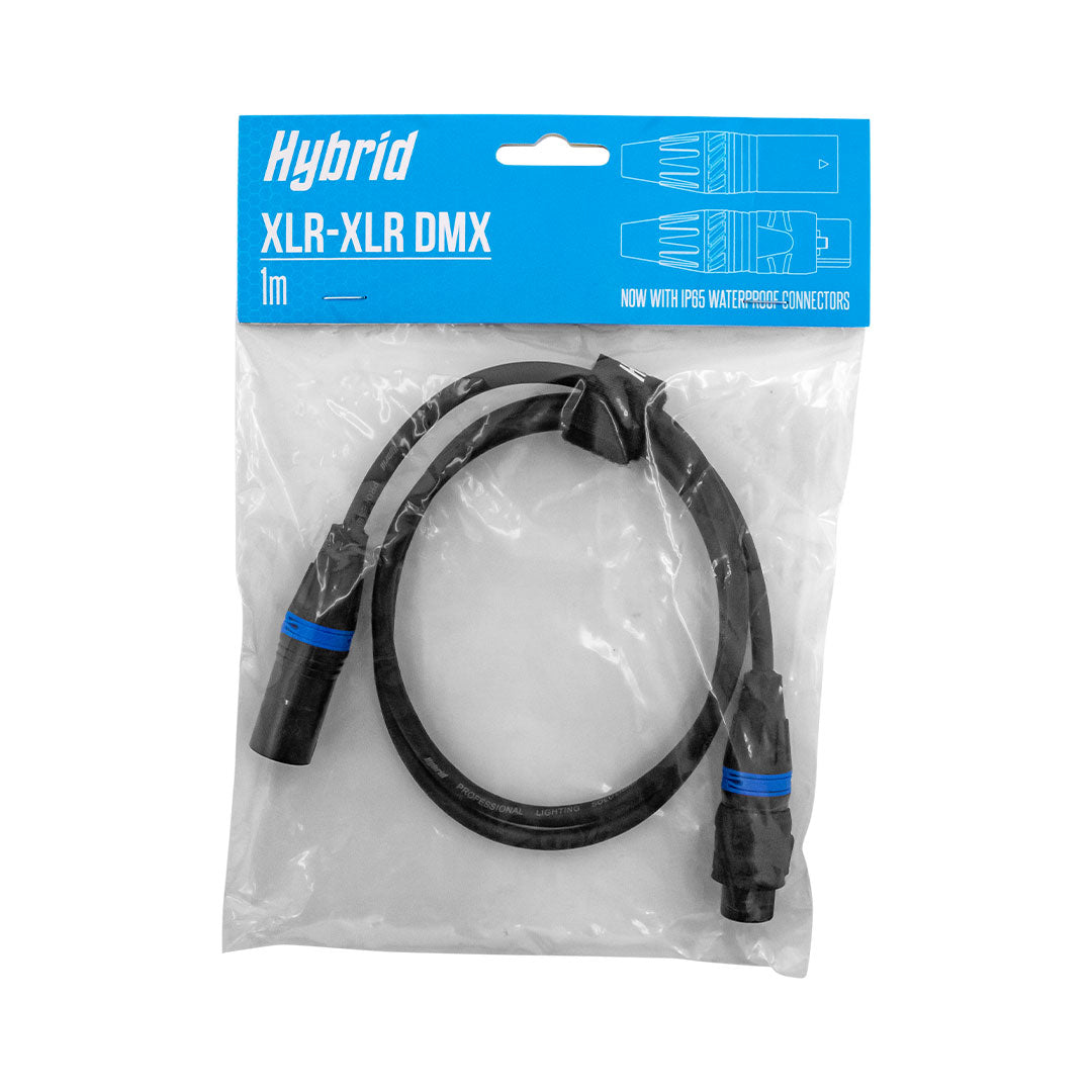 Hybrid DMX 3-Pin XLR Female to XLR Male Cable (1m, IP65) – DMX-3P-X(F)-X(M)-1M