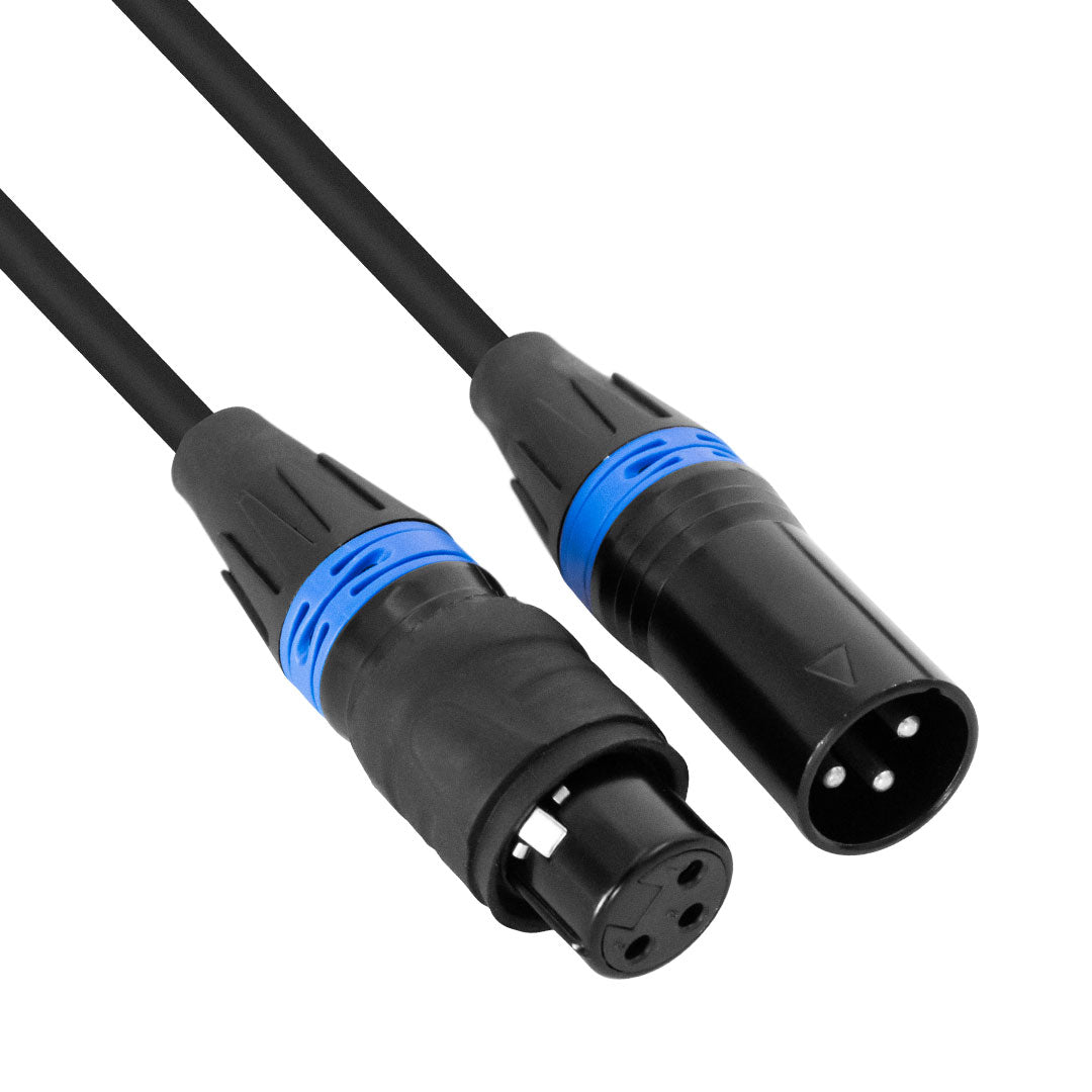Hybrid DMX 3-Pin XLR Female to XLR Male Cable (1m, IP65) – DMX-3P-X(F)-X(M)-1M