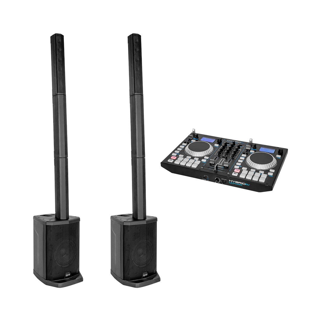 Hybrid Ulti-Mix & PC8LB Portable DJ Sound System Combo