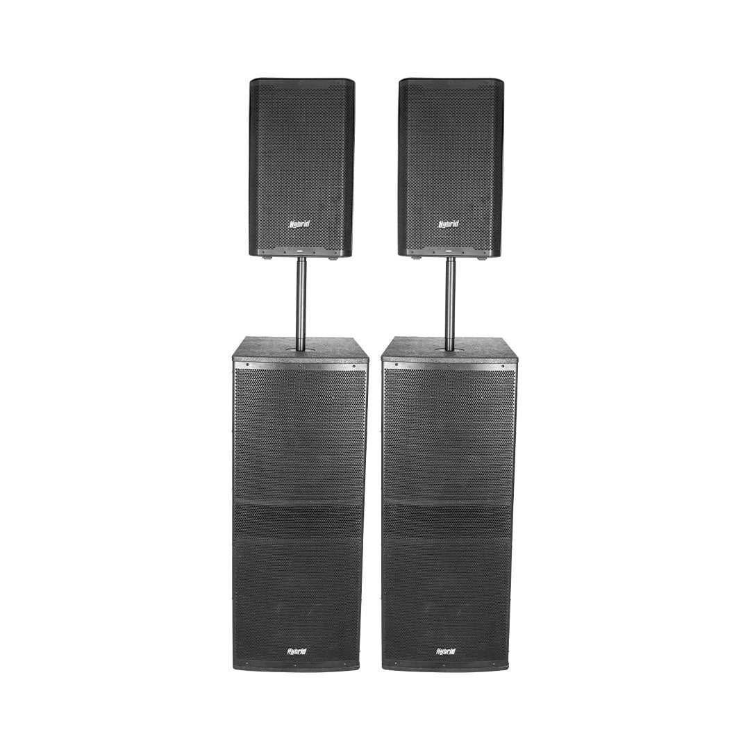 Hybrid LS218A / PA12DSP Combo – Dual 18″ Subwoofers & Full‑Range DSP Speaker