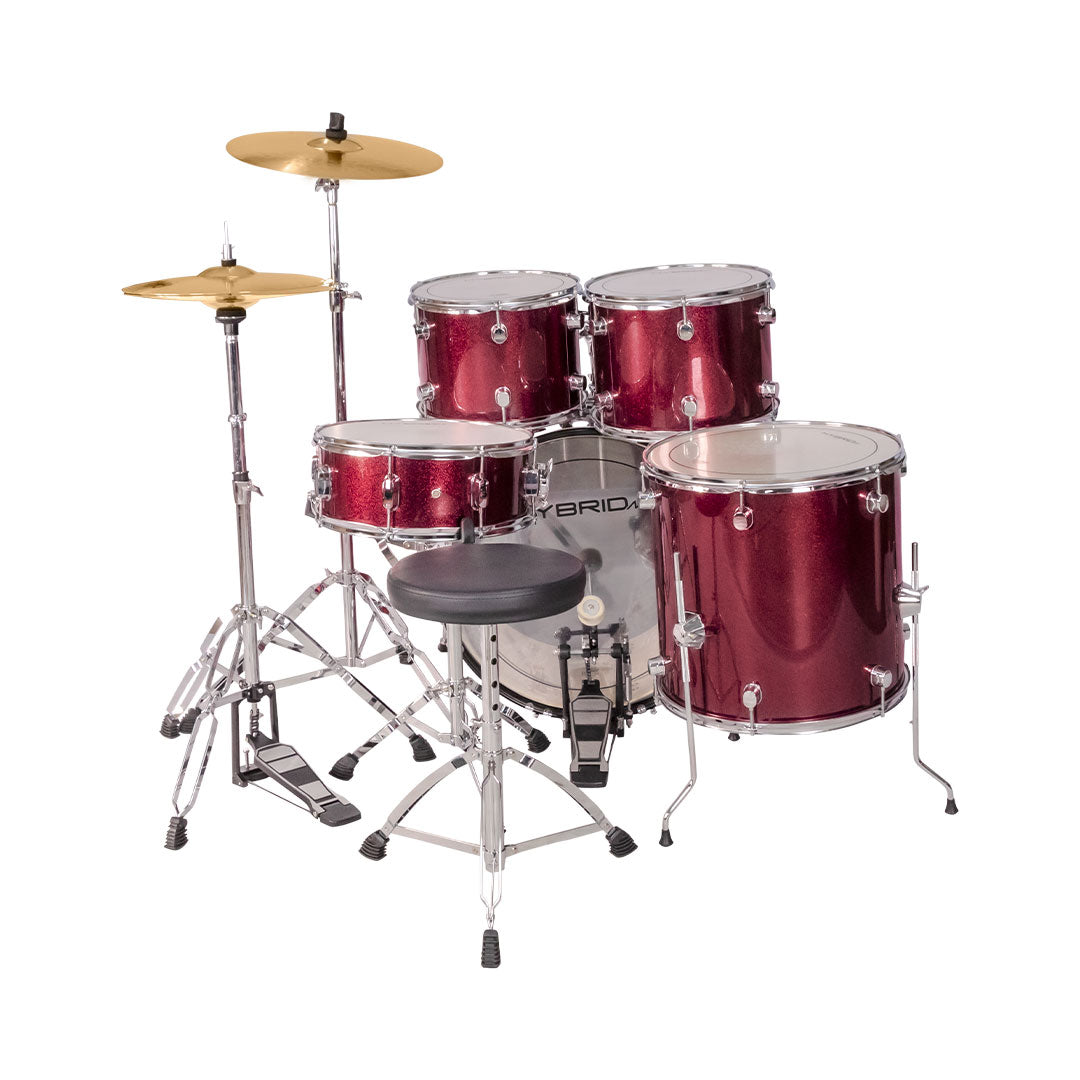 Hybrid MI HD5 5-Piece Drum Kit - Lazer Red
