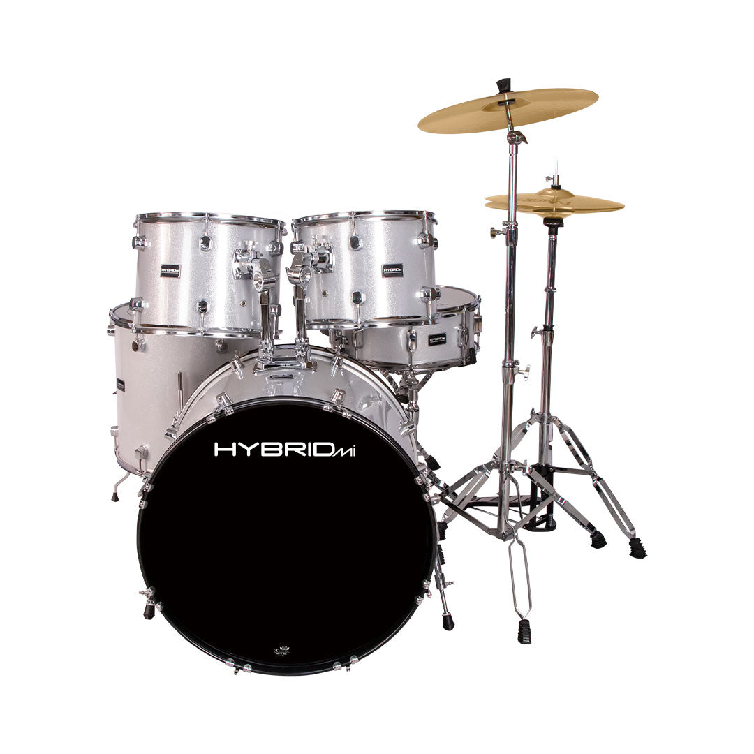 Hybrid MI HD5 5-Piece Drum Kit - Lazer Silver