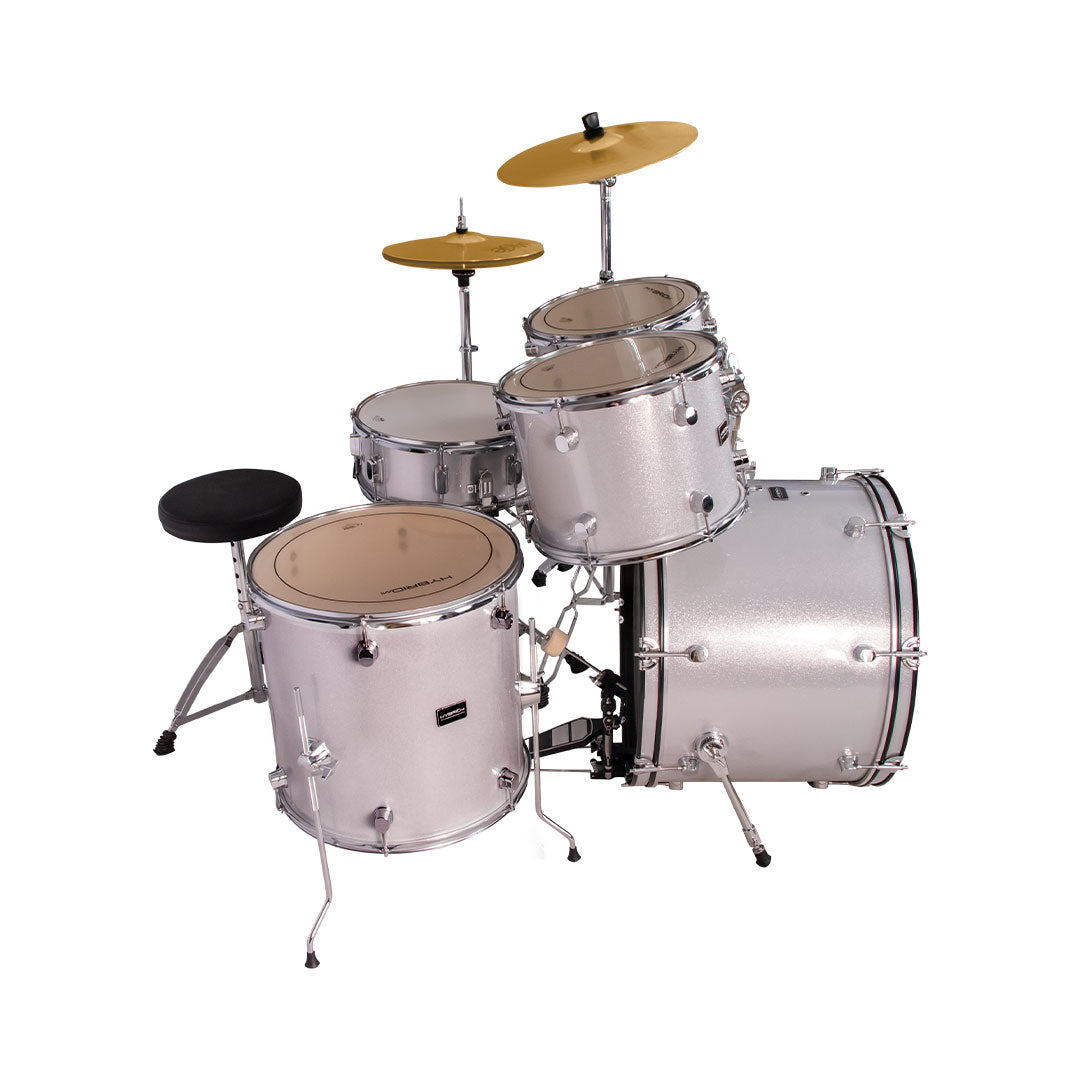 Hybrid MI HD5 5-Piece Drum Kit - Lazer Silver