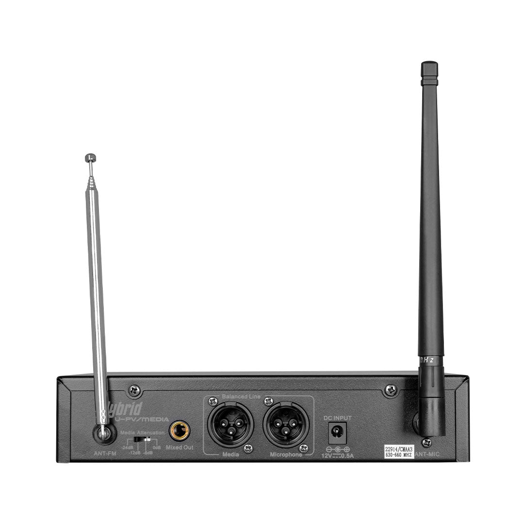 Hybrid U-PV/MEDIA Desktop UHF Microphone and Media Player