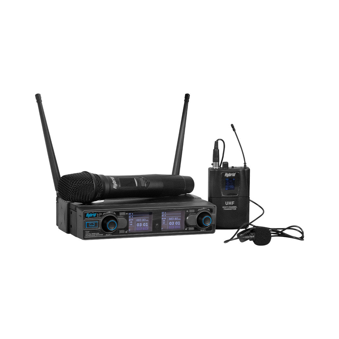 Hybrid U-DV MK3 Handheld & Lapel Wireless Microphone System
