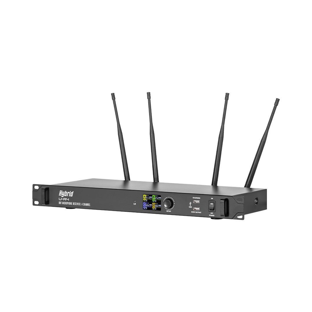 Hybrid U-R4 4-Channel Wireless Microphone Receiver