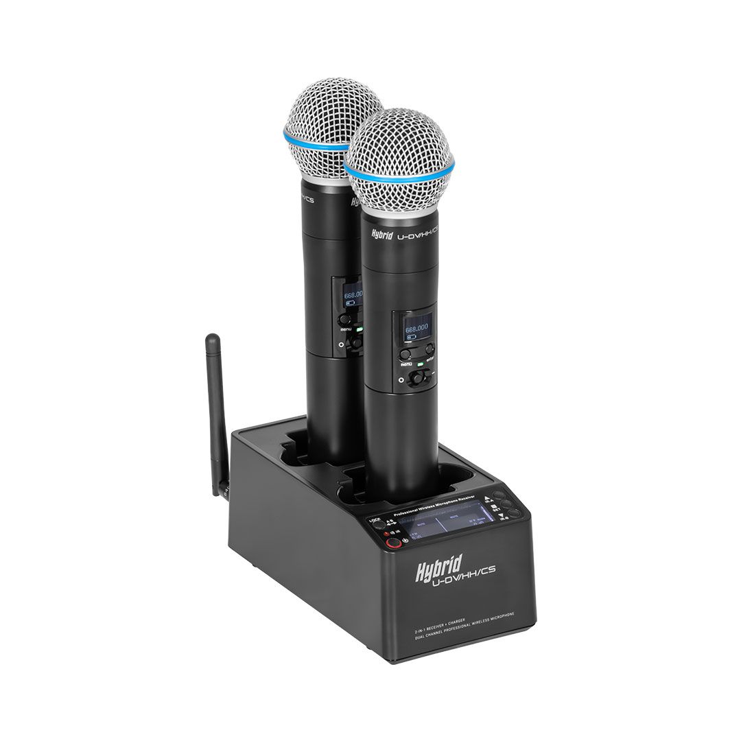 Hybrid U-DV/HH/CS Dual Handheld Wireless Microphone System