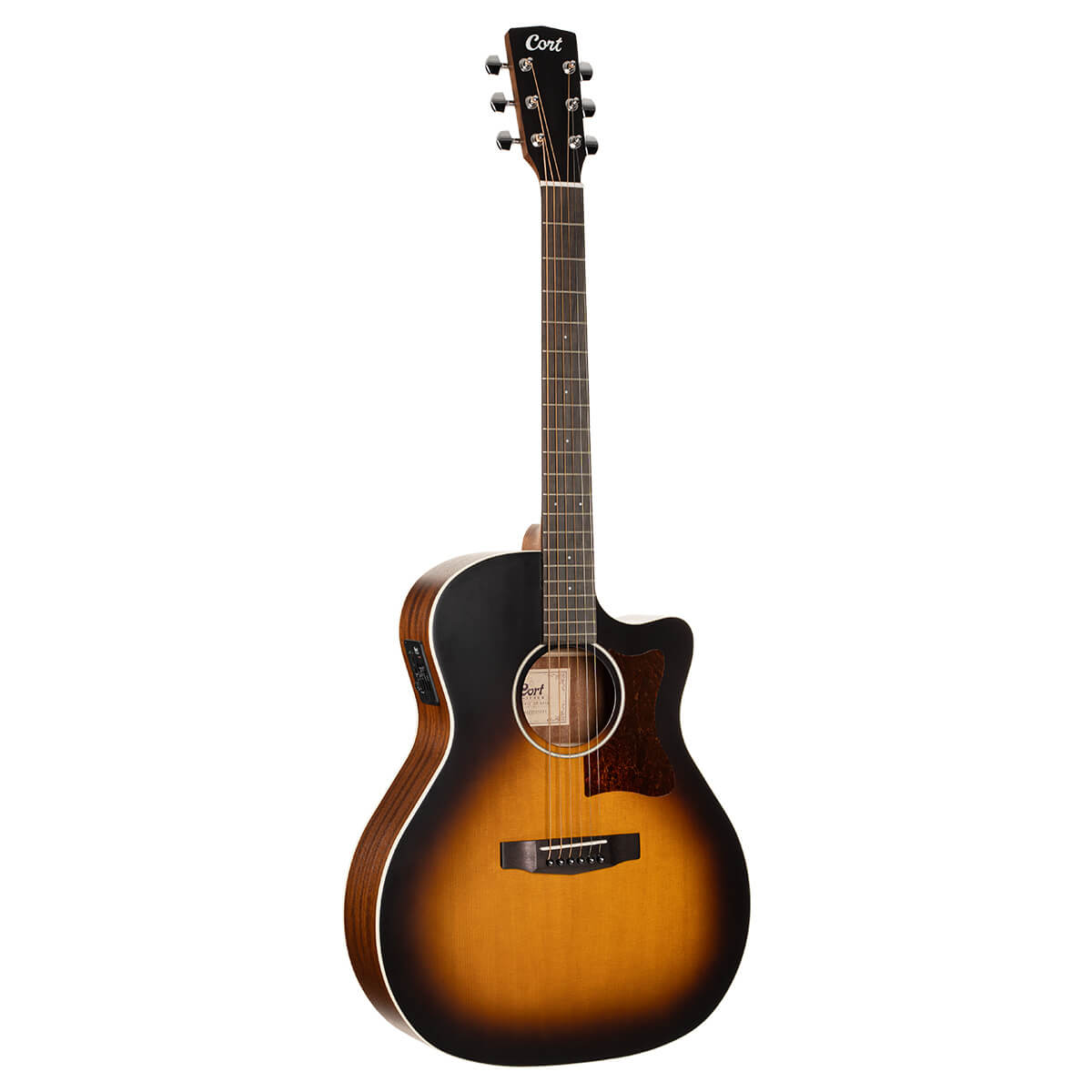 Cort GA1E Grand Auditorium Acoustic Electric Guitar Open Pore Sunburst